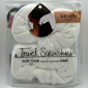 Kit-sch White Towel Scrunchies for Wet Hair